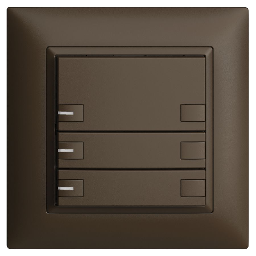 UP-KNX-Taster RGB EDUE FMI, 250mW, m.RGB-LED, 3×Taste, 2×Tastenb., cof