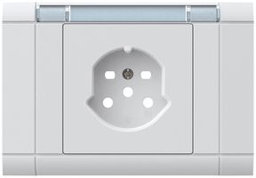 EB-Frontset kallysto, für EB-Steckdose 1×T15, mit Bezeichnungsträger, weiss