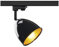 Luminaire SLV PARA CONE 14 TRACK GU10 25W adaptateur 3-ph. Ø135mm noir/or