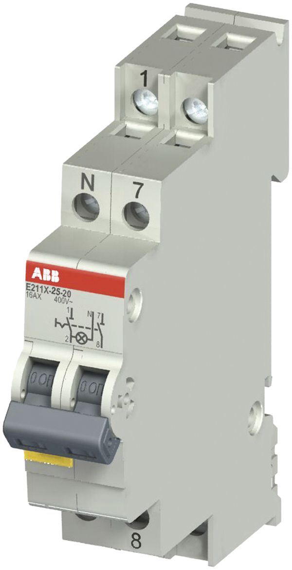 Interruttore AMD LED ABB E211, 25A/250V 2L 2Ch, 1UM, "0-I"