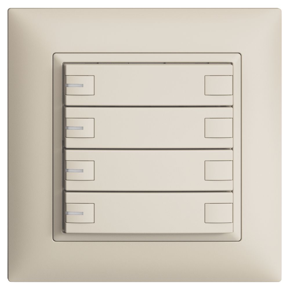 Poussoir KNX RGB ENC EDUE FMI, 250mW, LED RGB, 4×poussoir, comm.2×touches, crema