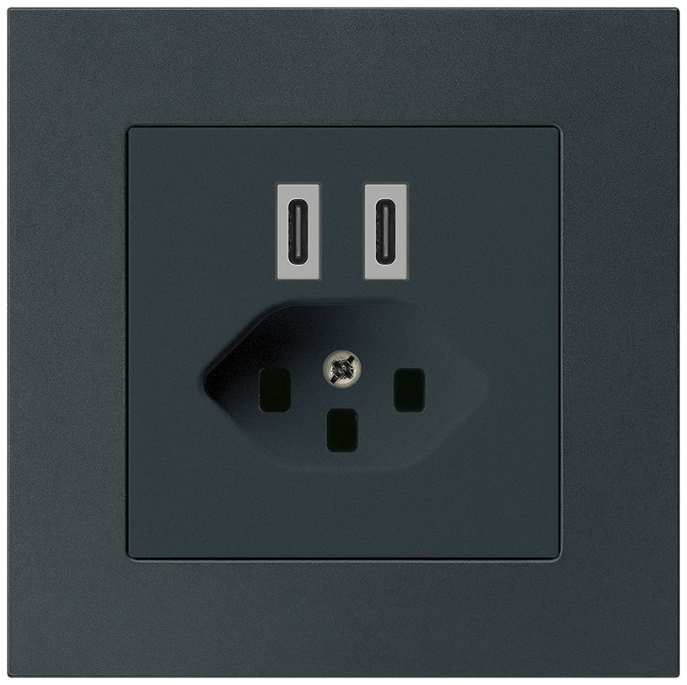 Prise de charge USB ENC Hager kallysto.pro C-C 20W+T23 5V 94×94mm noir