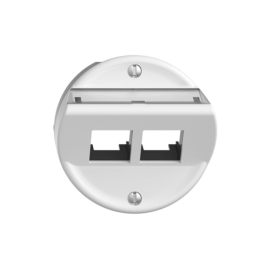 Kit de montage S-One STANDARDdue Q pour 2×RJ45 oblique, blanc