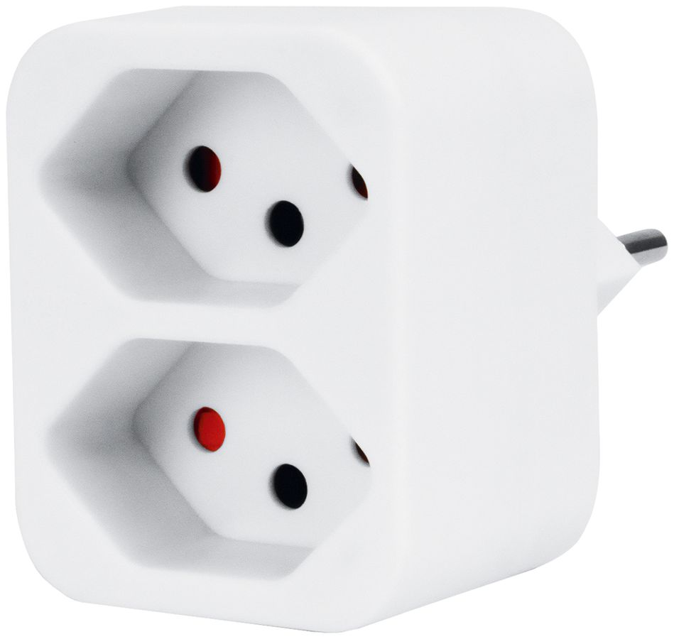 Fiche multiple Steffen 2×T13 10A 230V IP20 blanc