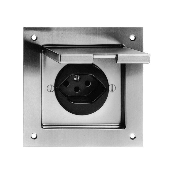 EB-Steckdose PMK T13 Gr.II schwarz Messing vernickelt