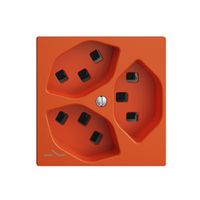 Steckdose 3×T23 Feller EDIZIOdue F, 1×getrennt, Steckklemmen, orange