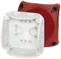 Boîte de dérivation AP Hensel DK 0200 R, gris couvercle rouge