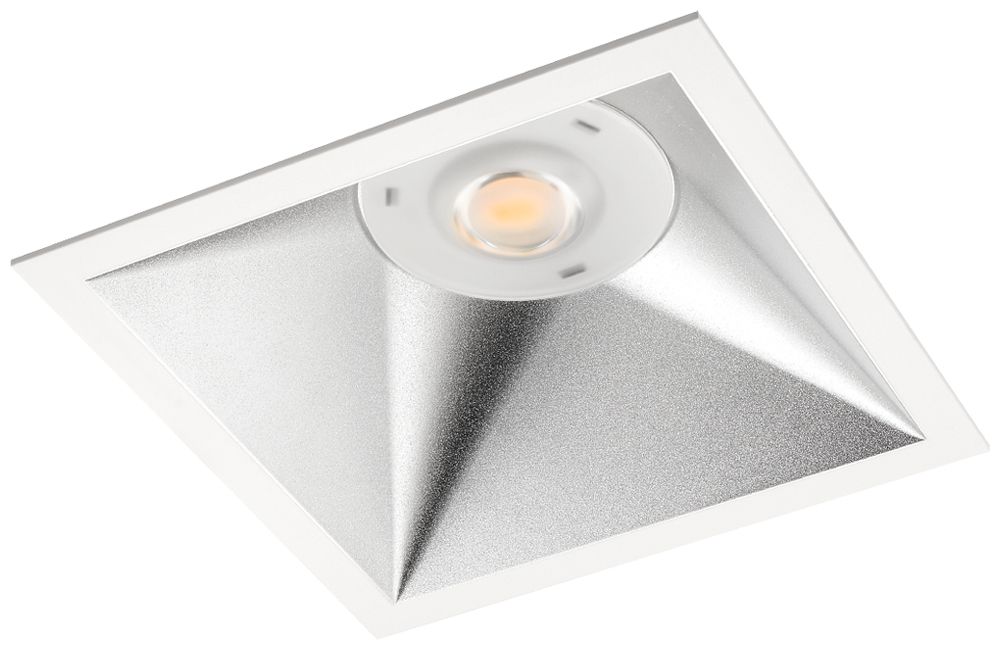 Downlight LED SG Rax Soft Square 19W 2370lm 830 IP44 62° DALI 216×216mm blanc