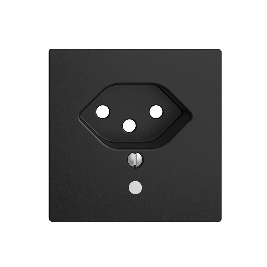 Frontplatte EDIZIOdue T13 schwarz 60×60mm mit Linse