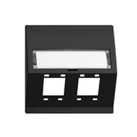 EB-Montageset EDIZIOdue F Schrägauslass 2×R&M Kat.5e/6/LC spezial, schwarz