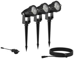 LED-Spiessleuchte Philips Caper 1.5W 180lm 827 IP44 Ø60 schwarz 3 Stk