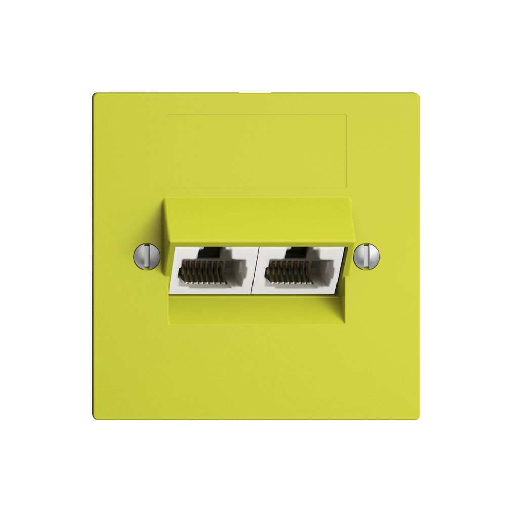 UP-Dose 2×RJ45/u 4P getr. EDIZIOdue lemon ITplus