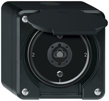 Interruttore a chiave AP robusto deviatore 16A 250V 86×86mm nero