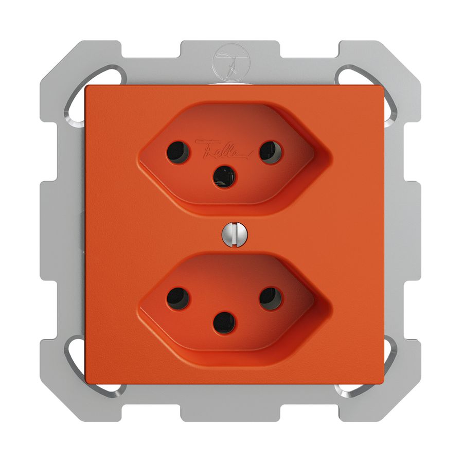 Presa INC EDIZIOdue 2×T13 arancione con shutter