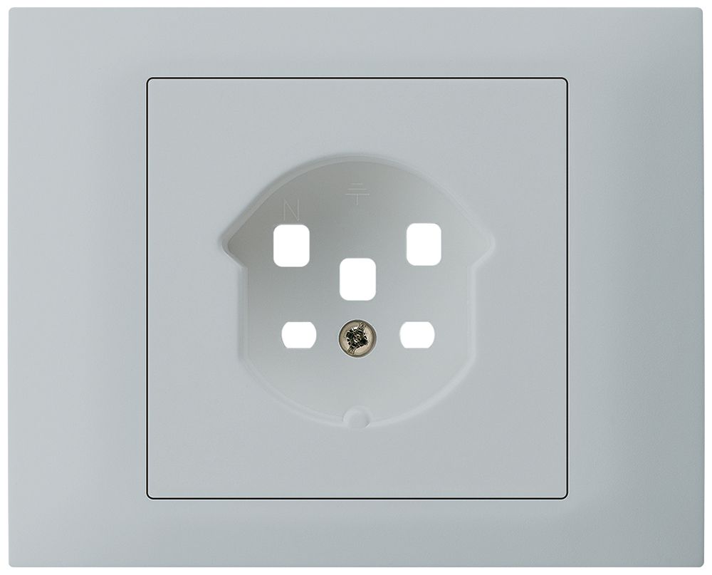 EB-Frontset Hager kallysto für Steckdose G3 1×T25 Abdeckrahmen steckbar hellgrau