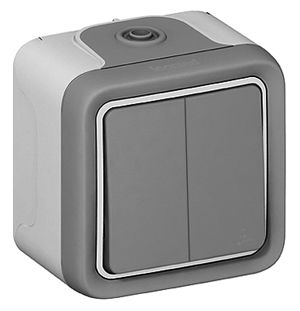 AP-Wippschalter PLEXO 1/3+3/1L grau