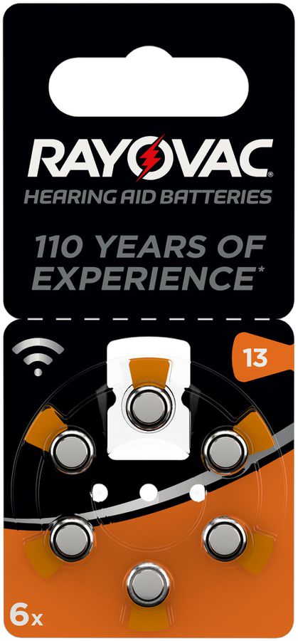 Pila bottone zinco/aria Rayovac Hearing Aid 13, blister a 6pezzi