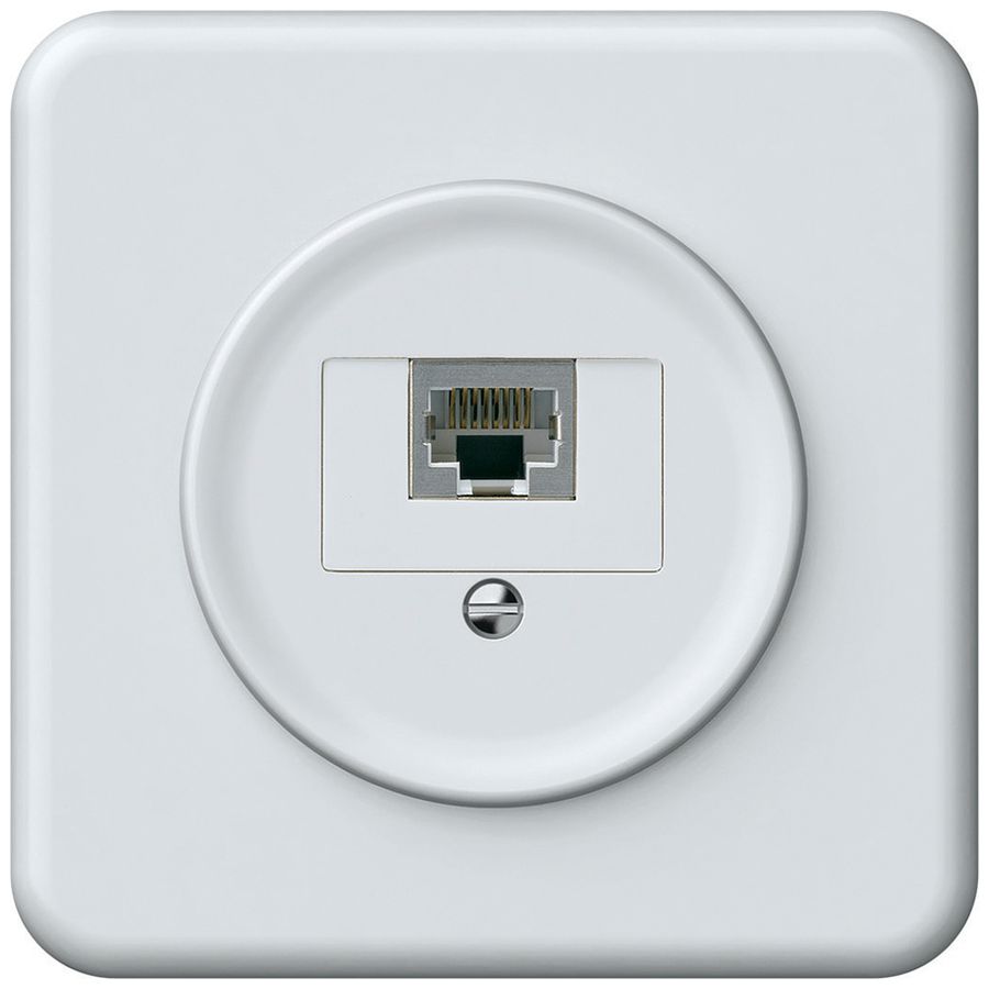 UP-Anschlussdose origin RJ45 8(4) Kat.6 gerade geschirmt 92×92mm weiss