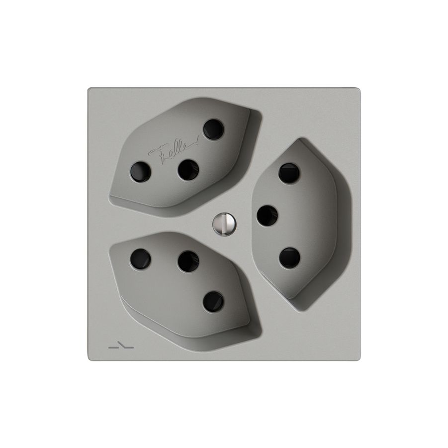 Steckdose EDIZIO.liv SNAPFIX® 3×T13 1×S mit Shutter hgu