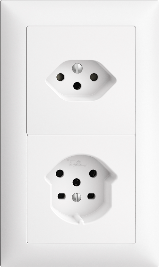 UP-Kombination Edue 2x1, Steckdose T13 + Steckdose T15 ws