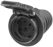 Kupplung Steffen T15 IP55 10A 400V, schwarz/Deckel schwarz