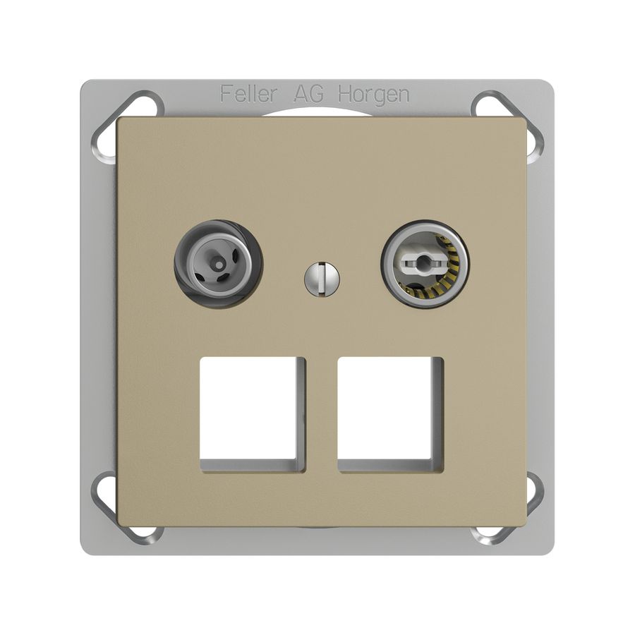 Prise multimédia 11dB INC Edue FM.TE, prise terminale/passage 2×RJ45 Keystone sa