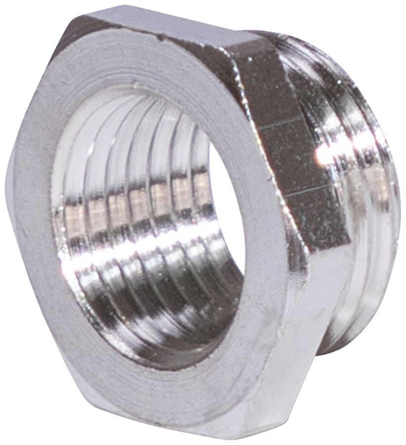 Reduktion 6-kant PG36 aussen/21 innen Messing vernickelt