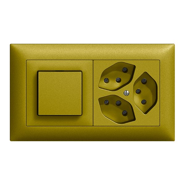 UP-Kombination EDIZIOdue 3/1P+3×T13 olive, horizontal