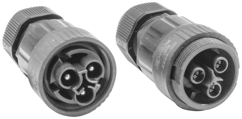 Steckvorrichtung Compact HighBay/SiCOMPACT Stecker/Kupplung 3-polig IP65 schwarz