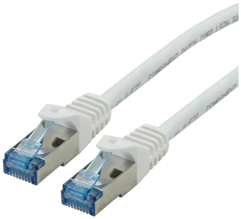 Câble patch RJ45 ROLINE cat.6A S/FTP AWG26 LSZH blanc 1m