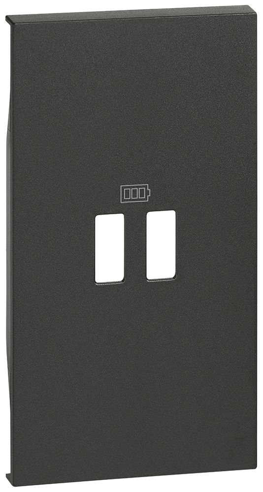 Cache Living Now 2 modules pour prise USB type A noir