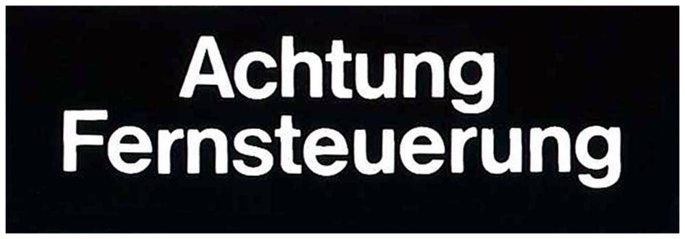 Pannello autocoll. (Achtung Fernsteuerung) 60×20mm
