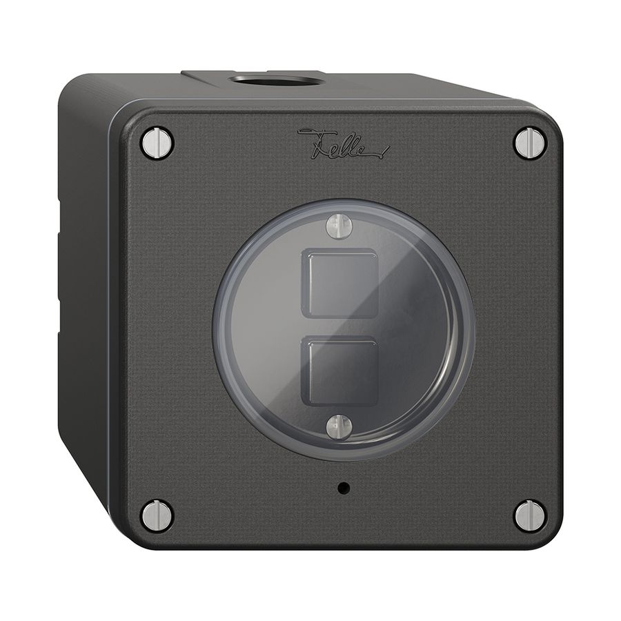 NAP-KNX-Taster 2× NEVO RGB mit Temperaturfühler schwarz