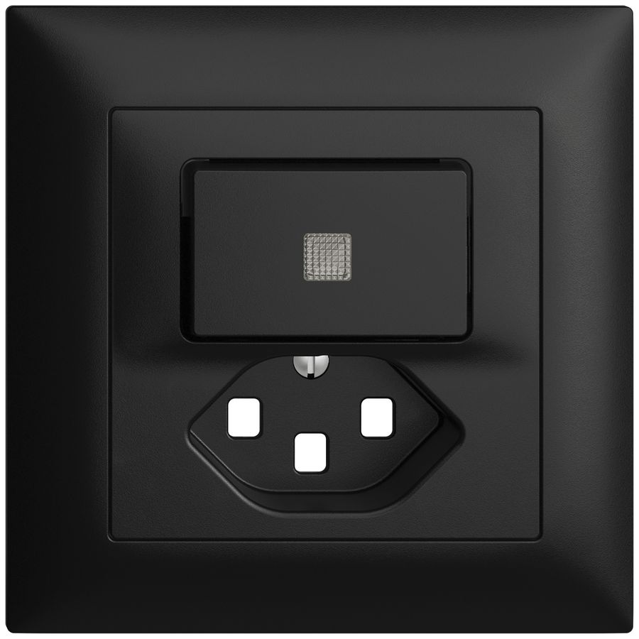 Kit frontal ENC EDIZIOdue noir 88×88mm T23, lentille,