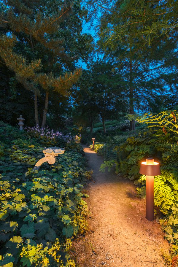 Borne lumineuse SLV PHOTONI 75 E27 1×0…13W IP55 plaque de base 250×750mm rouille