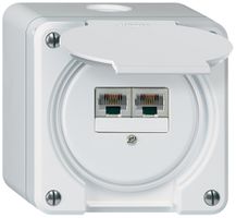 Scatola di raccordo AP robusto IP55 bianco 2×RJ45/s CUC separate
