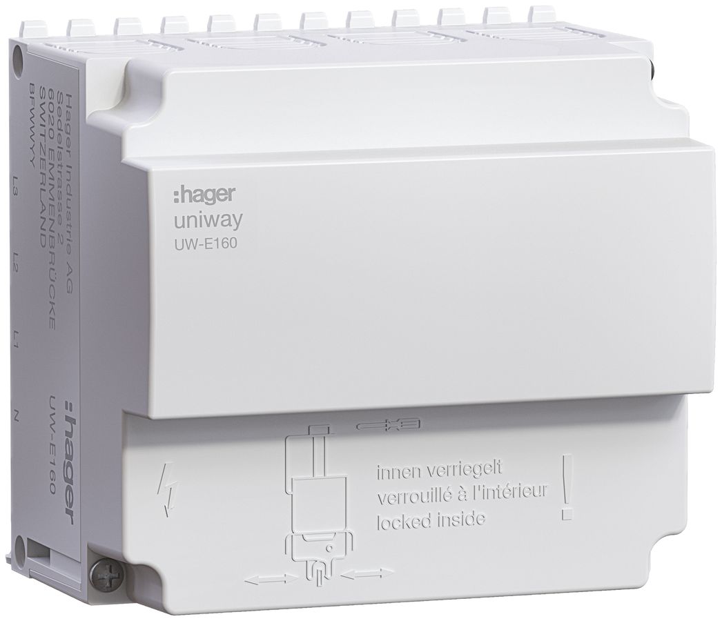 Einspeiseblock Hager uniway 160A, 3LN, Breite 108mm