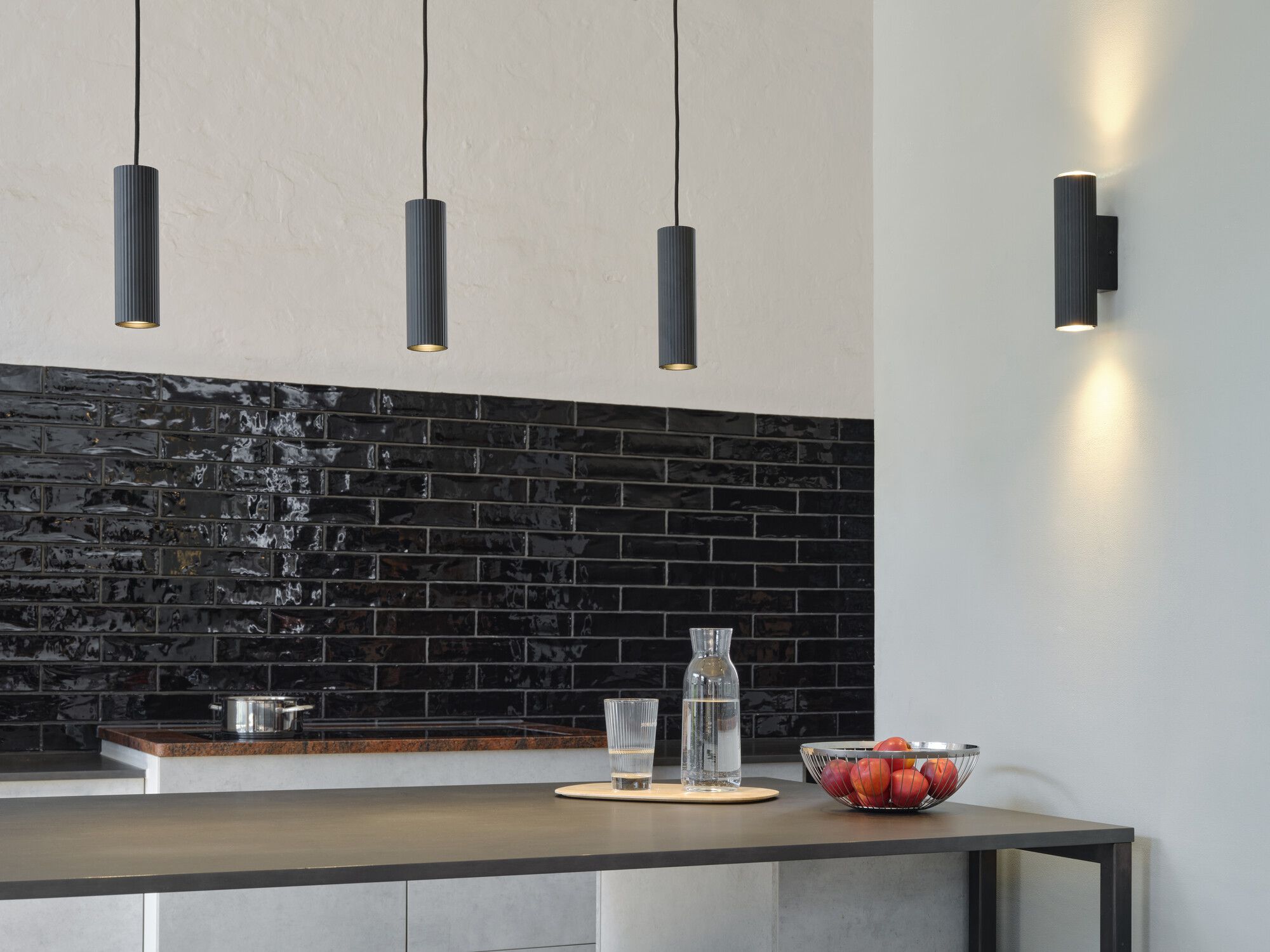 Applique LEDVANCE Decor Drums GU10 2×5W direct/indirect Ø55×200×85mm noir