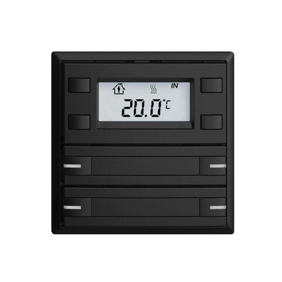 Poussoir RTH ENC KNX 4× EDIZIOdue F noir, avec papier+LED RGB