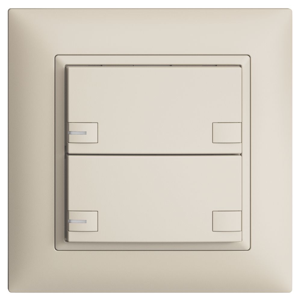 Poussoir KNX RGB ENC EDUE FMI, 250mW, LED RGB, 2×poussoir, comm.2×touches, crema