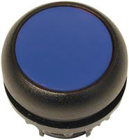 Pulsante luminoso ETN RMQ piatto blu, perman., anello nero