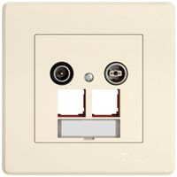 Presa multimedia INC TV-R EDIZIO.liv SNAPFIX® EASYNET p.2×RJ45 S-One 15dB cr