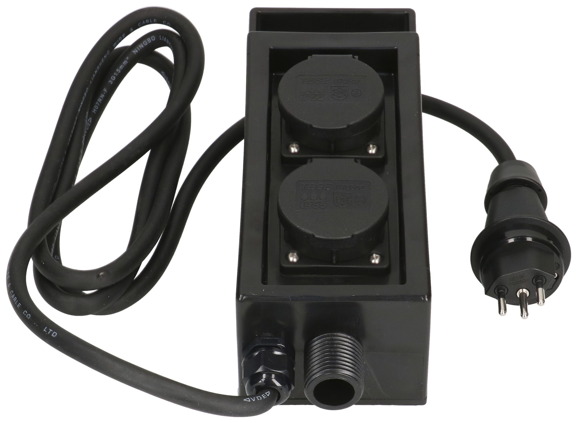 Gartensteckdose MH Erdspiess 2×T13 ABS 1.5m mit T13 10A