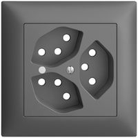 UP-Frontset EDIZIOdue dunkelgrau 88×88mm 3×T13 mit Linse