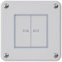 UP-Druckschalter robusto IP55 Schema 3/Drucktaster 2×beleuchtet grau für Kombi