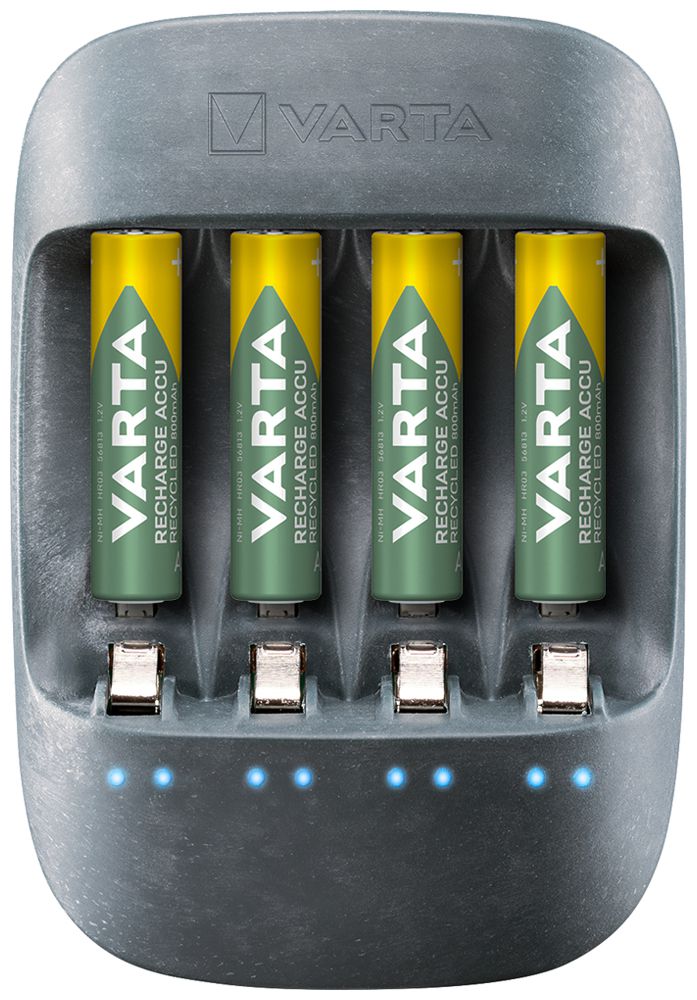 Chargeur VARTA Eco avec 4×accu NiMH AAA 800mAh recyclé