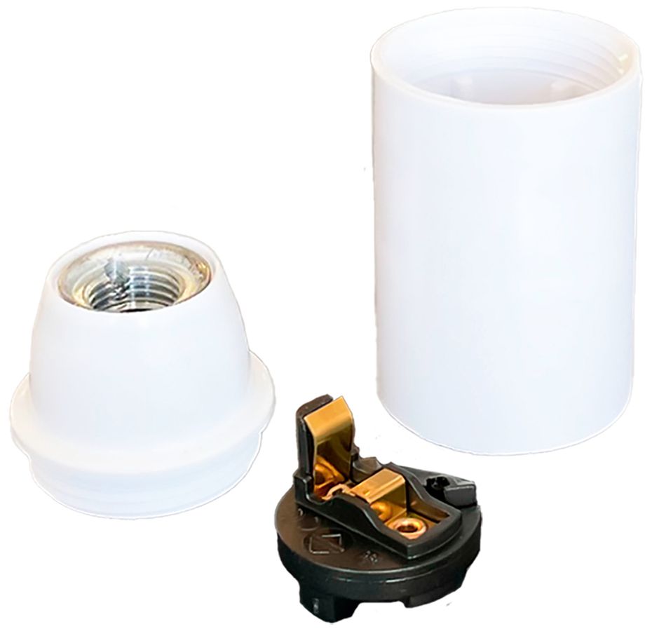 Portalampada Elektrogros E14 thermoplast liscio bianco