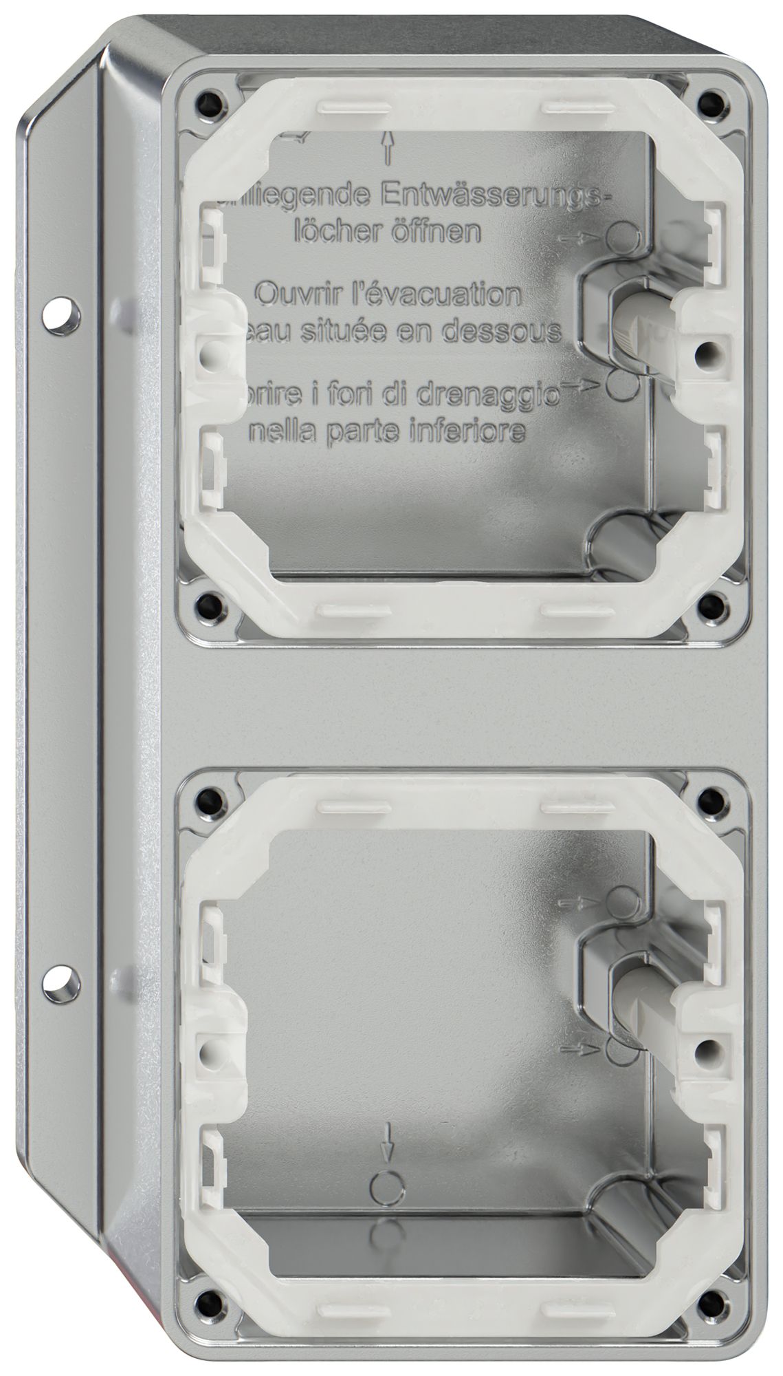 Scatola AP ELEMENT SNAPFIX® 111×187×54mm 2×M20 alu