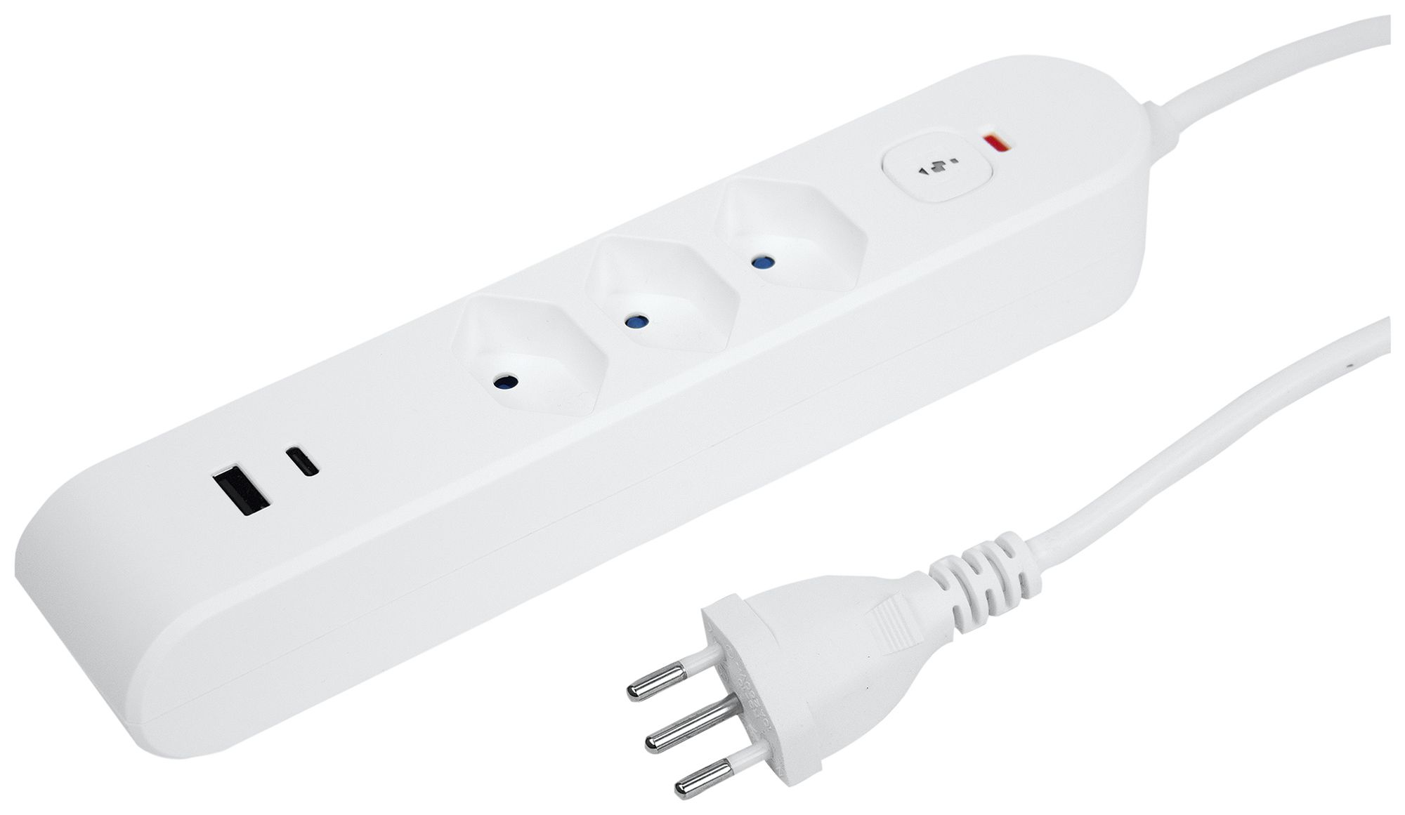 Presa multipla Steffen STEBA IQ 3×T13 1×USB-A 1×USB-C PD 3m bianco