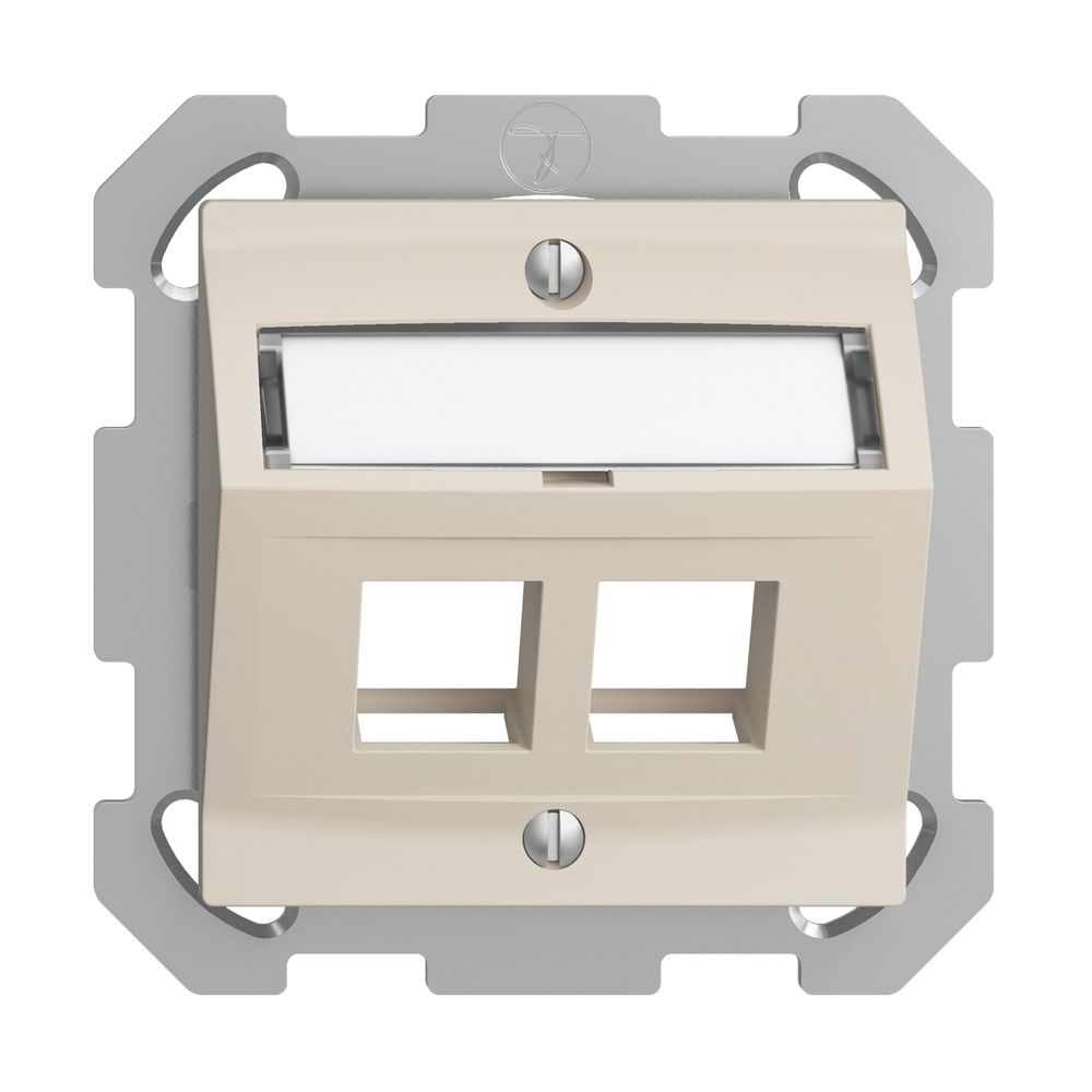 Kit de montage ENC Edue FM, avec capot de sortie oblique, pour 2×Keystone, crema